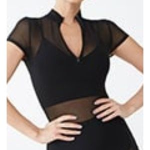 Black front zip cover up